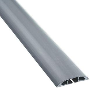 D-Line Floor Cable Protector, Wire Cover, Cable Management Solution, Cable Channel to Protect Wires & Prevent Cable Trips - 1.8m Length, Cable Cavity = 17mm (W) x 9mm (H) - Grey