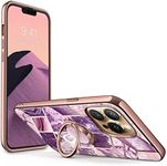 i-Blason Cosmo Snap Case for iPhone 13 Pro Max (6.7 Inch) Slim Mobile Phone Case Shockproof Case Thin Protective Case with Integrated Ring Holder Supports Car Mount (Purple)