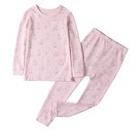 Owlivia Toddler Pajamas, 100% Organic Cotton Baby Long Sleeve Pajama Sets, Boy Girl 2-Piece Sleepwear(12-18 Months, Pink Rabbit)