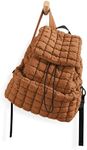 ODODOS Quilted Backpack 2.0 for Women Lightweight Puffer Hiker Pack Drawstring Padding Travel Gym Bag, Glazed Ginger