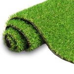 AYOHA Artificial Turf Grass 3' x 5' with Drainage, 0.8 Inch Realistic Fake Grass Rug Indoor Outdoor Lawn Landscape for Garden, Balcony, Backyard, Patio, Synthetic Grass Mat for Pet Dogs, Customized