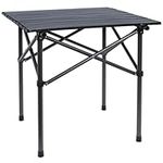 Neloheac Outdoor Compact Camping Table Fold up Lightweight, 1.6ft Small Folding Table Portable Black, Picnic Table Foldable Low Beach Patio, Mesa Plegable Pequeña