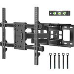 BONTEC Full Motion TV Wall Mount for 32-85 inch LED LCD OLED Flat Curved Screen TVs, Swivel Tilt TV Mount Bracket with Articulating Dual Arms Hold up to 132lbs, Max VESA 600x400mm, Fits 16" Studs