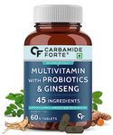 Carbamide Forte Multivitamin for Men with 45 Ingredients | Multivitamin Tablet with Ginseng, Grape Seed Extract, Vitamin C, and Vitamin K2 MK7-60 Veg Tablets