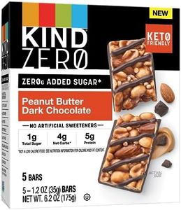 KIND ZERO Added Sugar Bars, Keto Friendly Snacks, Peanut Butter Dark Chocolate, 6.2oz Box (5 Bars)