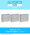 Trion Air Bear 255649-101 (3 Pack) Pleated Furnace Air Filter 16"x25"x3" MERV 8