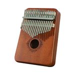 Kalimba Thumb Piano 17 Keys Portable Finger Piano, Retro Style Mbira Finger Piano with Study Instruction and Tune Hammer, Gifts for Music Beginners Lovers Players