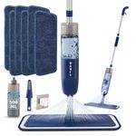 Spray Mop for Floor Cleaning with 6 Washable Pads Wet Dry Microfiber Floor Mop Sprays with 500 ml Refillable Bottle for House Kitchen Wood Floor Hardwood Laminate Ceramic Tiles Floor Dust Cleaning