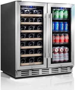 GarveeTech 1 100C-33B 33 Bottles & 96 Cans Wine Cooler Refrigerator, Sliver&Black
