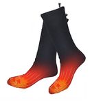 TOTMOX Universal Heated Socks with Rechargeable Battery, Winter Warming Socks for Hiking Skiing Hunting Fishing Snowboarding, Black