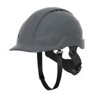 KARAM PN571 Lightweight ABS Safety Helmet for Construction & Outdoor Activities | Adjustable Chin Strap & Rachet Type Adjustment | Comfortable & Durable Hard Hat | EN Certified | Grey