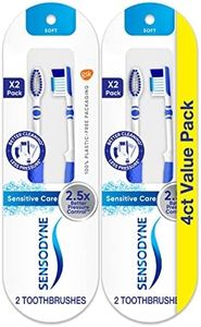 Sensodyne Sensitive Care Soft Toothbrush, Soft Bristle Toothbrush for Adults With Sensitive Teeth - 4 Count