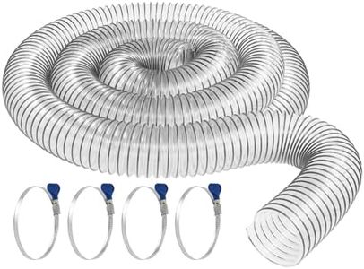 4" x 10' Clear PVC Dust Collection Hose (Hose w/ 4 Thumbscrew Clamps) Hose is American Made