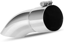 AUTOSAVER88 2.5 Inch Inlet Exhaust Tip, 2.5" Inlet 2.5" Outlet 9" Long Stainless Steel Turn Down Tailpipe Tip, Chrome-Plated Turndown Exhaust Tip for 2.5" Outside Diameter Tailpipe, Bolt-On, Universal