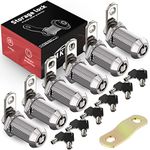 RV Storage Locks,Cam Locks Keyed Alike,Tubular Cam Lock,Rv Locks for Storage Door,6 Pack RV Compartment Locks with 1-1/8" Cylinder-Chrome Finish