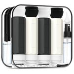 17PCS Travel Bottles for Toiletries, TSA Approved Travel Size Containers, Leak Proof Travel Containers for Toiletries, Silicone Travel Kit for Shampoo, Conditioner, Lotion & Creams Black&White