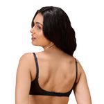 NYKD by Nykaa Iconic Low Back Party Bra for Women, Medium Coverage, Wired, Lightweight with Adjustable Straps - NYB252, Black, 32D