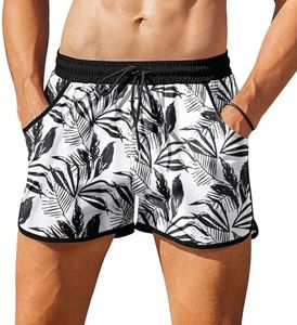 COOFANDY Men's Swim Trunks Shorts Fashion Boyshorts Swimwear Square Leg Pocket L