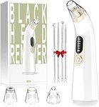 Blackhead Remover Pore Vacuum, Face Suction Pore Cleaner with 4pcs Acne Extractor Tool, 5 Modes Power Electric Comedone Whitehead Extractor Tool with 4 Probes, Blackhead Vacuum Kit for Women & Men