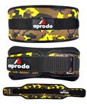 Aprodo 6’’ Inches Wide Ultimate Gym Belt, Ultra-Light Neoprene, Back Cushion Support, Unisex Belt for Weightlifting & Bodybuilding & Gym Workout (Yellow Camouflage, X-Large 40'' - 44'')