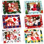 Christmas Photo Frame Greetings Cards with White Envelopes 72 Count Photo Sleeve Christmas Cards Fits 4 x 6 Photo Insert Christmas Card Photo Frames for Xmas Greeting Note Cards (Simple Style)