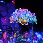 EC Technology Solar Powered String Lights, 50 LED Fairy String Lights, 22ft 8 Modes Flower String Lights, Solar Decoration Lights for Gardens, Home, X-mas, Party Decorative Ornaments