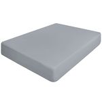 Single fitted sheet, Light Grey Microfibre Bottom Bedsheets Deep Pocket 12 inch (30 cm) Corners elastic No Pillowcases single bed sheets Soft & Comfortable Easy Care
