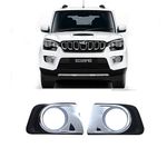 MODIFIED AUTOS Foglight Bezel Covers Set of 2 (Both Left and Right) Chrome Detailed for Mahindra Scorpio S11