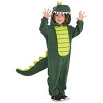 Amscan 9902082 - Kids Zipster Dinosaur Hooded Jumpsuit with Tail Fancy Dress Costume Age: 3-4 Yrs