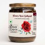 Honey and Spice Rose Gulkand with Finest Rose Petals (600g) | Natural Fragrance and Flavour Damask Rose | Pure Rose Petal Jam With No Artificial Flavors | Good For Gut Health | Improves Digestion | Natural Coolant | A Healthy Dessert | No Added Preservatives | Raw and Pure | Natural and Original | Unprocessed | No Added Sugar