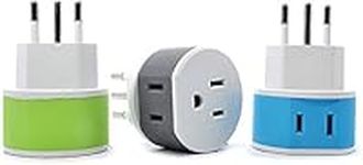 Orei Italy, Uruguay Travel Plug Adapter - 2 USA Inputs - 3 Pack - Type L (US-12A) - Does Not Convert Voltage, 44*44*63mm