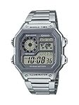 Casio Men's 10 Year Battery Quartz Watch with Stainless Steel Strap, Silver, 24.1 (Model: AE-1200WHD-7AVCF)