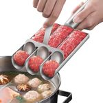 Paporich Meatball Maker, Stainless Steel Kitchen Triple Meatball Maker, Creative Meat Baller Scoop Tool, Spoon With Cutting, Diy Easy Meatball Making Mold Set, Home Cooking Tools