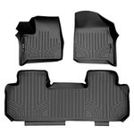 MAXLINER Car Floor Mats, Car Mats 2 Row Liner Set Black for 2018-2019 Chevrolet Traverse with 2nd Row Bench Seat