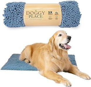 My Doggy Place Microfiber Dog Mat for Muddy Paws, 36" x 26" Faded Denim - Absorbent and Quick-Drying Dog Paw Cleaning Mat, Washer and Dryer Safe - Non-Slip Rubber Backed Dog Floor Mat, Large