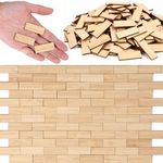 Burbell 400 Pcs Miniature Dollhouse Flooring on 1: 12 Scale Mini Wooden Dollhouse Floor Boards Geometric Bamboo Doll House Furniture Wood Mini Floor Boards for Model Accessories