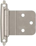 Amerock | Cabinet Hinge | 3/8 inch (10 mm) Inset Hinge | Sterling Nickel | 2 Pack | Self-Closing Hinge | Face Mount Hinge | Cabinet Door Hinge