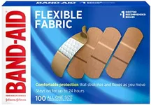 Johnson & Johnson band-aid flexible fabric bonding for wound care and first aid in one size, 100 pieces