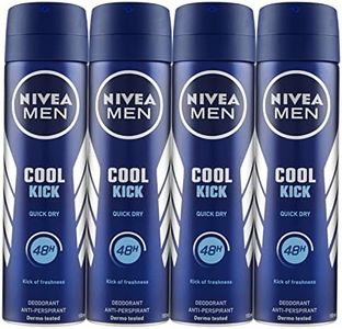 Nivea Men Cool Kick Deodorante Spray Uomo Antitraspirante Protezione 48h Freschezza Immediata sulla pelle - 4 Flaconi da 150ml