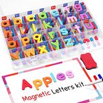 Classroom Magnetic Alphabet Letters Kit 234 Pcs with Double-Side Magnet Board - Gamenote Foam Alphabet Letters for Preschool Kids Toddler Spelling and Learning Colorful