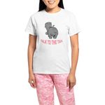 CafePress Hippo Talk to The Tail Women's Light Pajamas Womens Pajama Set