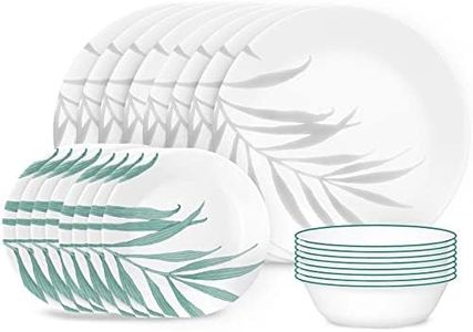 Corelle Solar Print Dinnerware Set, 18 piece, 6 x 26cm Dinner Plate, 6 x 17cm Side Plate, 4 x 532mL Soup/Cereal Bowl