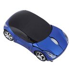 Vikye Gaming Mouse, 2.4G Battery Powered Wireless Mouse, Sports Car Shaped 1600DPI Optical Mouse Fit for for Mac/ME/Windows PC/Tablet Gaming Office(Blue)