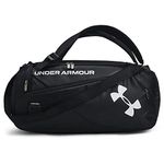 Under Armour Unisex Contain Duo Small Duffle, Black, OSFA One Size, Black/Black/Metallic Silver (001)