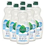 Seventh Generation Natural Dish Liquid, Free & Clear Unscented, 25-Ounce Bottles (Pack of 6), Packaging May Vary