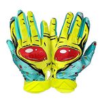 Battle Sports Alien Cloaked Receiver Gloves for Adults - Ultra-Tack Sticky Palm Pro-Style Gloves (S)