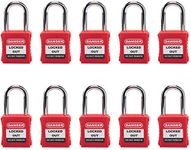 HOLULO Safety Lockout Padlock, Safety Padlock, Red Lockout Tagout Safety Padlock, 10 PCS Different Keys