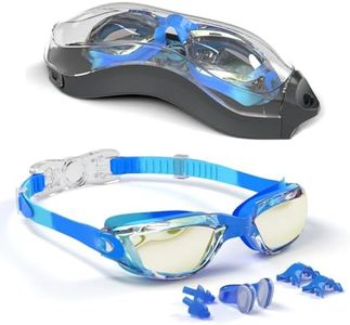 Hurdilen Lunettes de natation pour enfants avec pince-nez, bouchons d'oreille, pont de nez pour enfants de 3 à 15 ans