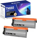 TN660 Toner Cartridge Brother Printer Replacement for Brother TN660 TN-660 TN630 TN-630 to Compatible with HL-L2300D HL-L2380DW HL-L2320D DCP-L2540DW HL-L2340DW HL-L2360DW HL-L2305W (2 Black)