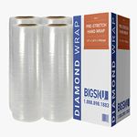 BIGSKU Pre-Stretch Wrap -18 inch x1475 ft, 39 gauge thick Self-Adhering & Clear Plastic Cling Wrap - Heavy Duty, Pre-Stretch Shrink Film For Efficient Shipping, Moving & Packaging - durable for industrial use household & Office Supplies - 1 Box of 4 Rolls
